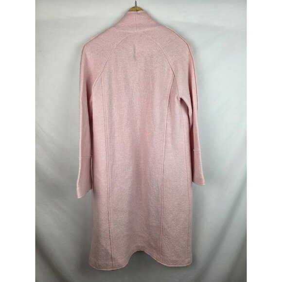 Tahari Women's Jacket Size Medium Pink Open Front Long Trench Coat Wool Blend - Picture 14 of 15